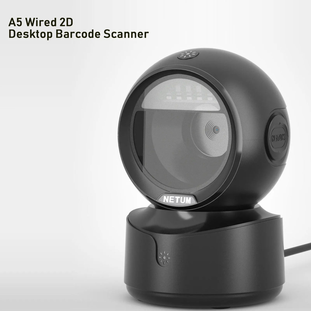 NETUM NT-A5 2D Desktop Barcode Scanner – Omnidirectional Hands-Free, Wired USB, 1D / QR / Screen Barcodes, 100 Scans/sec