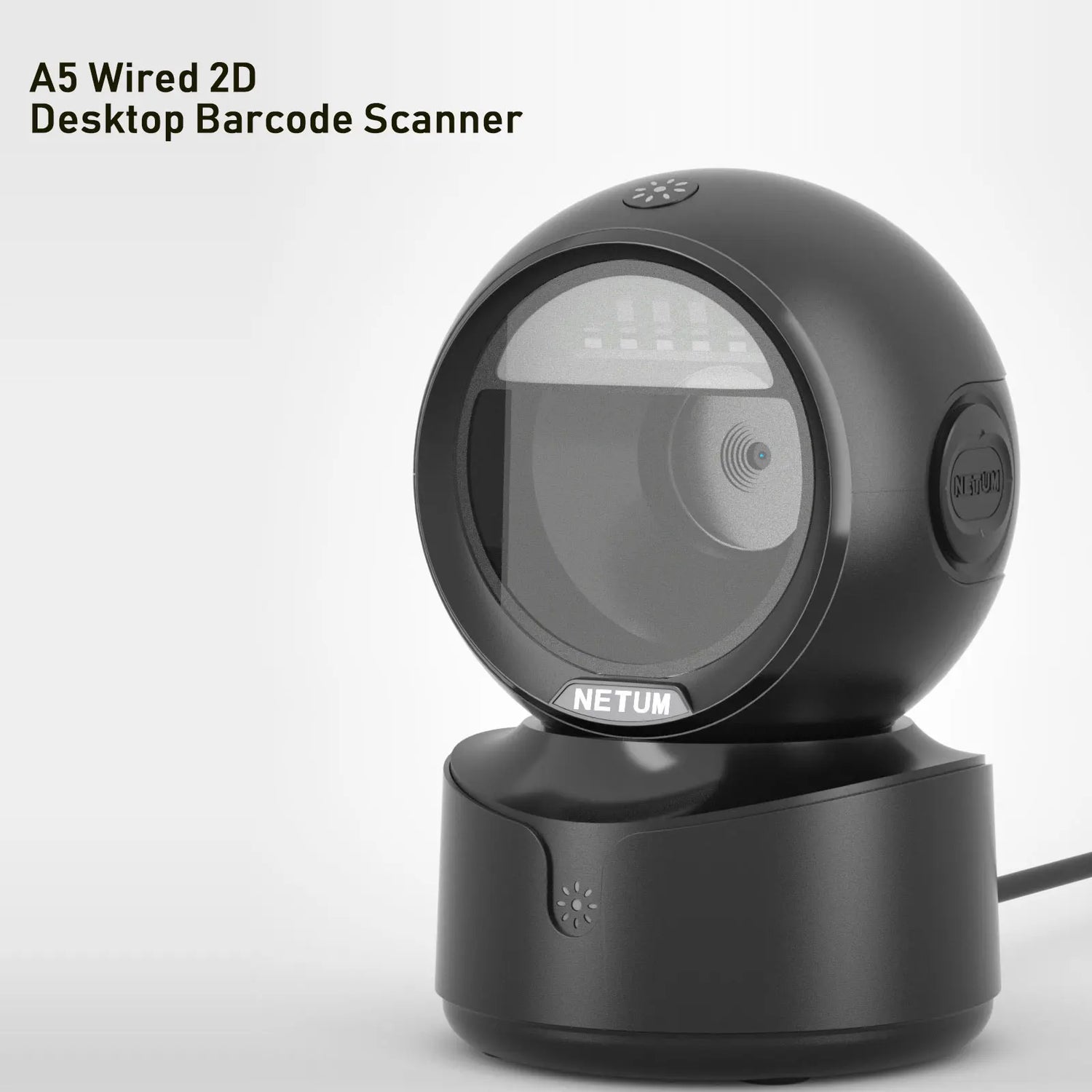 NETUM NT-A5 2D Desktop Barcode Scanner – Omnidirectional Hands-Free, Wired USB, 1D / QR / Screen Barcodes, 100 Scans/sec