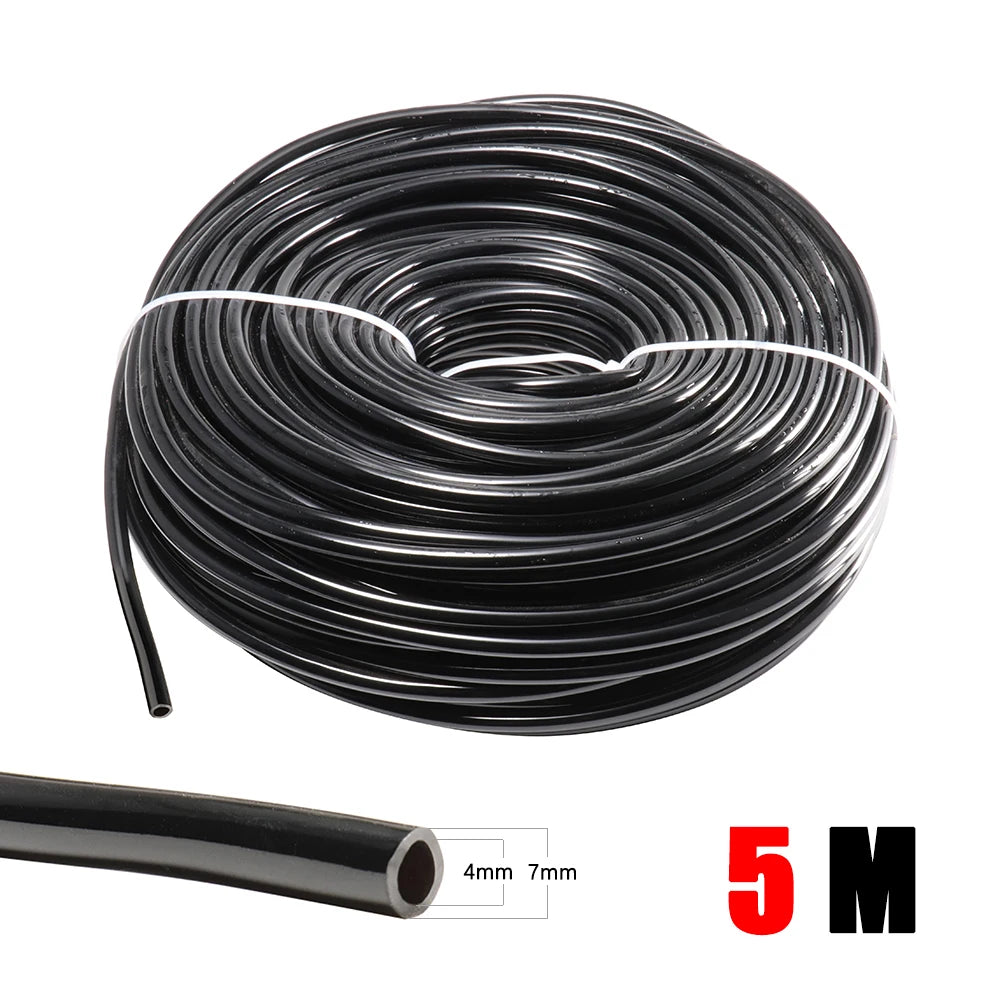 PVC Micro Drip Irrigation Hose – 1/4" (4/7mm), 5M to 60M, Anti-UV, Flexible, for Garden, Greenhouse & Bonsai Watering