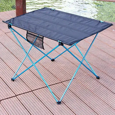 Sandy Rose Ultralight Folding Outdoor Table – 6061 Aluminum, 56x43x38cm / 76x56x52cm, Blue / Red / Orange / Gray, for Camping & Picnic