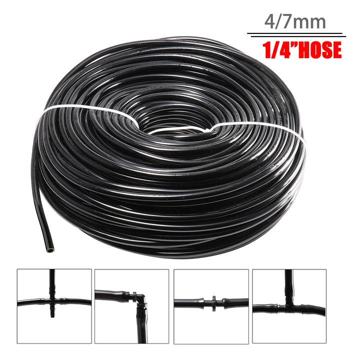 PVC Micro Drip Irrigation Hose – 1/4" (4/7mm), 5M to 60M, Anti-UV, Flexible, for Garden, Greenhouse & Bonsai Watering