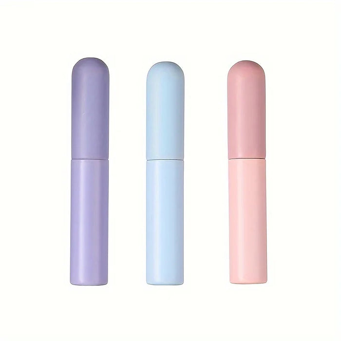 Liplns Silicone Lip Brush with Plastic Handle – For Lip Color & Concealing, Pink / Purple / Blue, Pack of 1 or 3