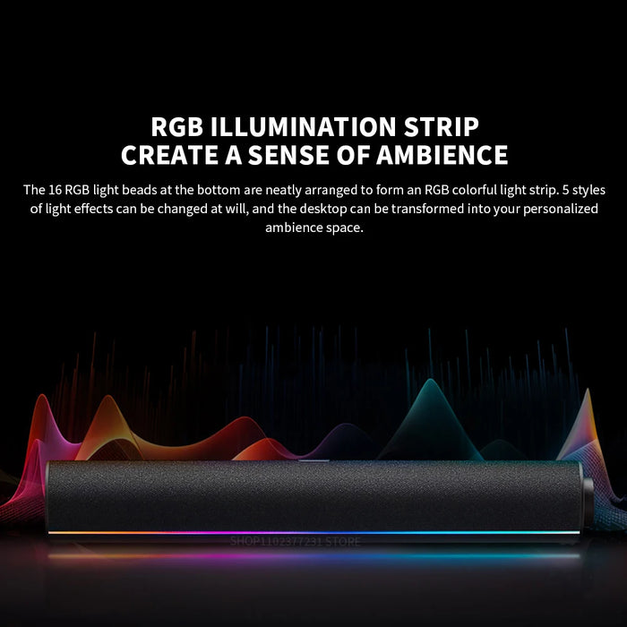 Xiaomi Redmi Computer Speaker – 2.0 Stereo, Bluetooth 5.0, RGB Ambient Light, Built-in Mic, USB-A/C & AUX, 4 Sound Modes
