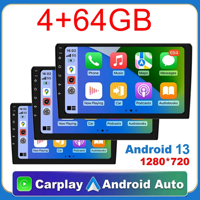 WDSZKMYF Android 13 Double DIN Car Radio – 7 / 9 / 10 Touchscreen, CarPlay, Android Auto, GPS, Wi-Fi, 2GB+32GB / 4GB+64GB
