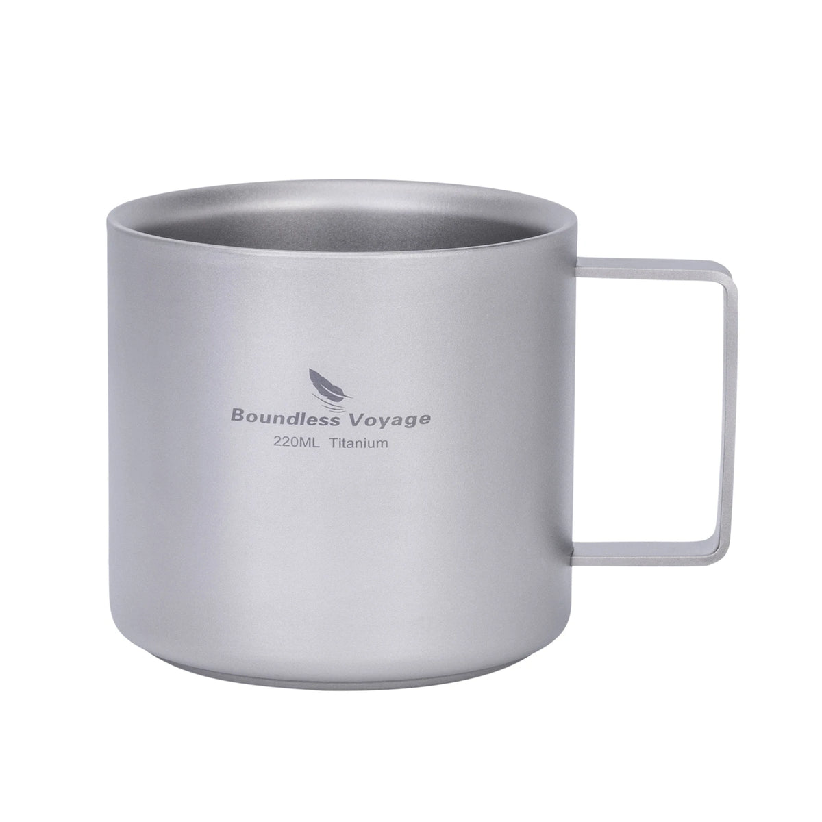 Boundless Voyage Titanium Double Wall Camping Coffee Cup – 220ml Lightweight Outdoor Mug, Food-Safe (Ti3052D)