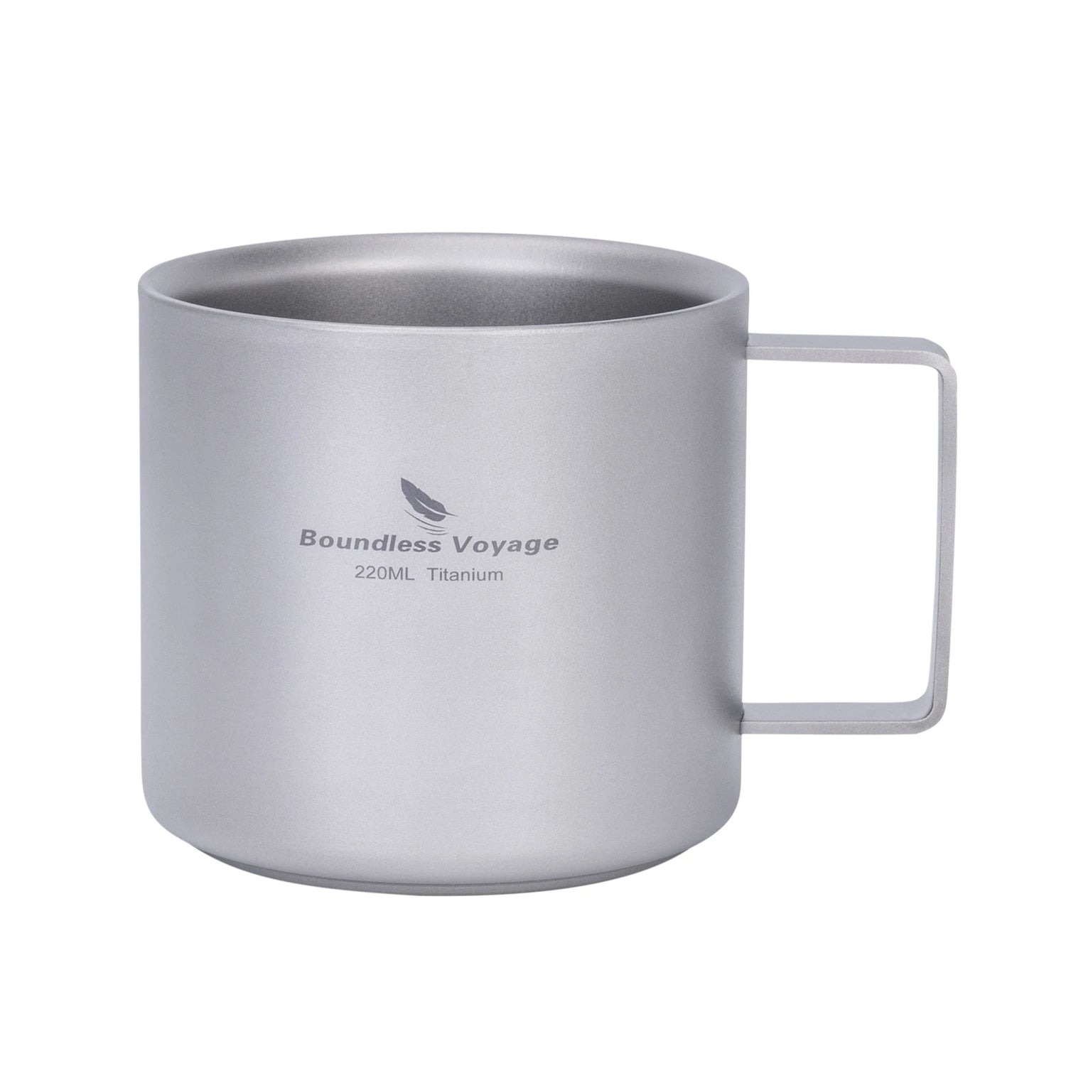 Boundless Voyage Titanium Double Wall Camping Coffee Cup – 220ml Lightweight Outdoor Mug, Food-Safe (Ti3052D)