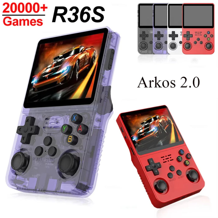Original Arkos System R36S Retro Game Console Handheld 3.5 Consolas R36 S Portable Pocket Video Player 64GB 128GB Kid Gift