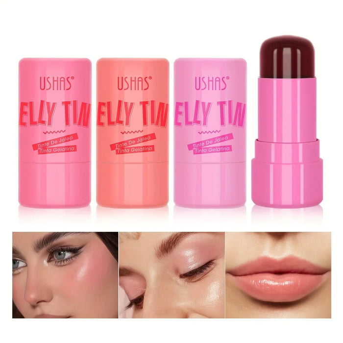 3-in-1 Jelly Blush Stick – Blush, Lip Balm & Eyeshadow, Matte, Long-Lasting, Moisturizing, 4 Shades