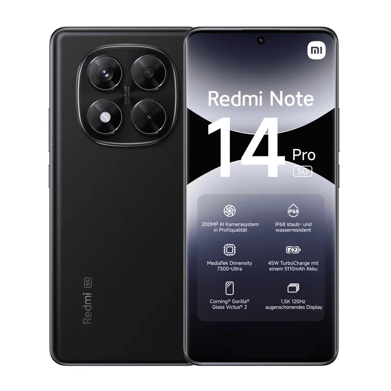 Xiaomi Redmi Note 14 Pro 5G – 6.67" 120Hz AMOLED, 200MP Camera, 5110mAh, NFC, Wireless Charging, 8GB+256GB / 12GB+512GB
