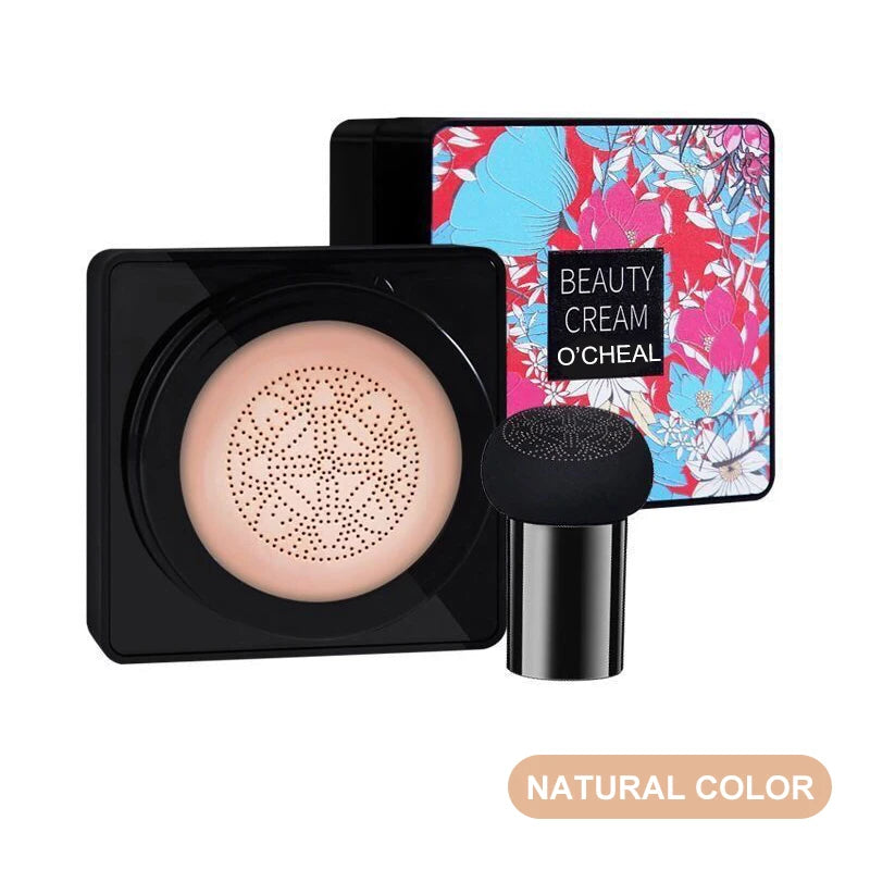 O'CHEAL Mushroom Head Air Cushion BB Cream – 20g, Sunblock, Waterproof, Oil-Control, Brightening & Concealing, Ivory / Natural, 4 Designs