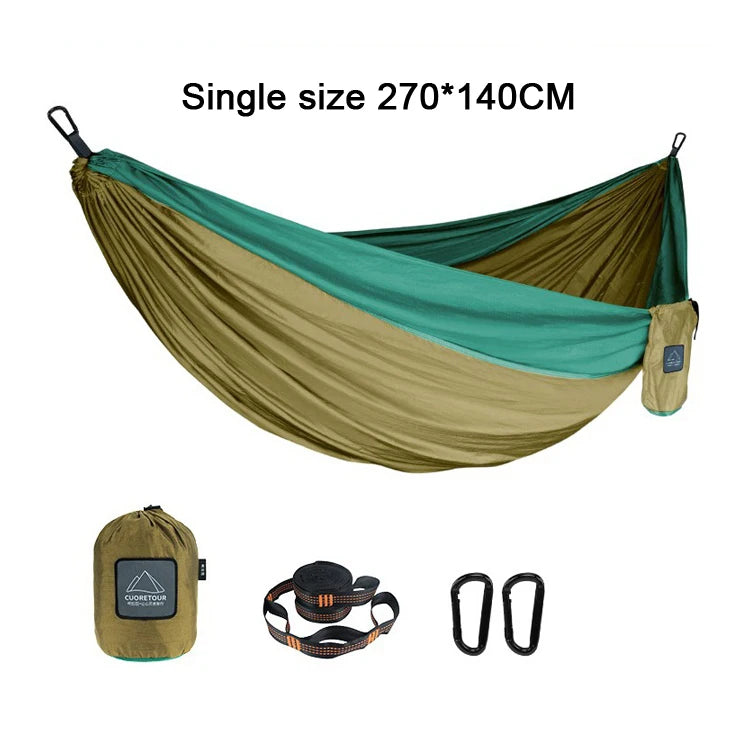Leaftour Portable Nylon Parachute Hammock – Single & Double Size for Camping, Hiking & Garden