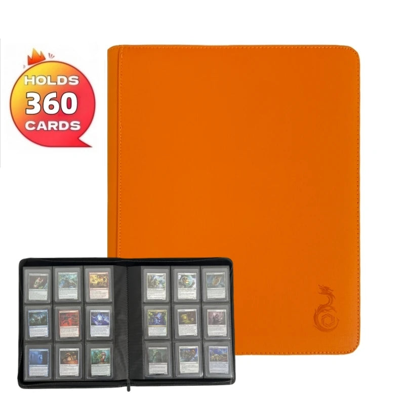 9-pocket Toploader Binder, top loader binder for cards, Holds 360 , card folders for trading cards or Sports Cards in 3 x 4''