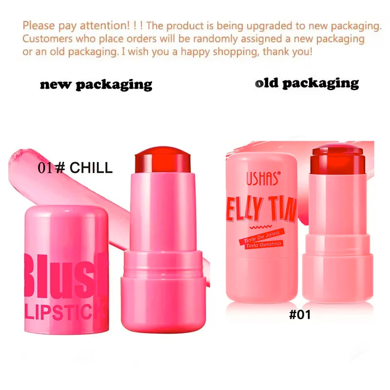 3-in-1 Jelly Blush Stick – Blush, Lip Balm & Eyeshadow, Matte, Long-Lasting, Moisturizing, 4 Shades