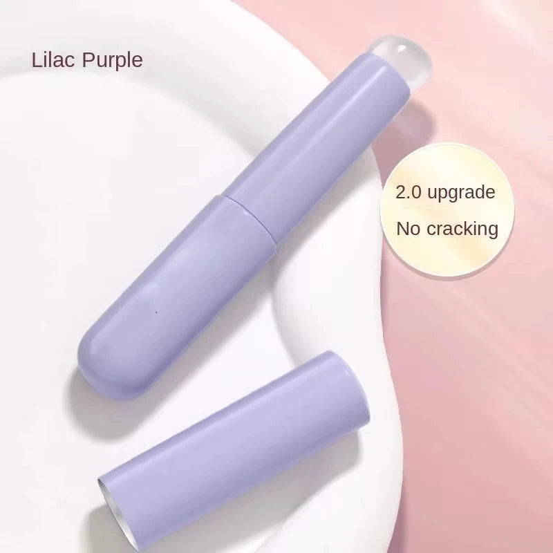 Liplns Silicone Lip Brush with Plastic Handle – For Lip Color & Concealing, Pink / Purple / Blue, Pack of 1 or 3