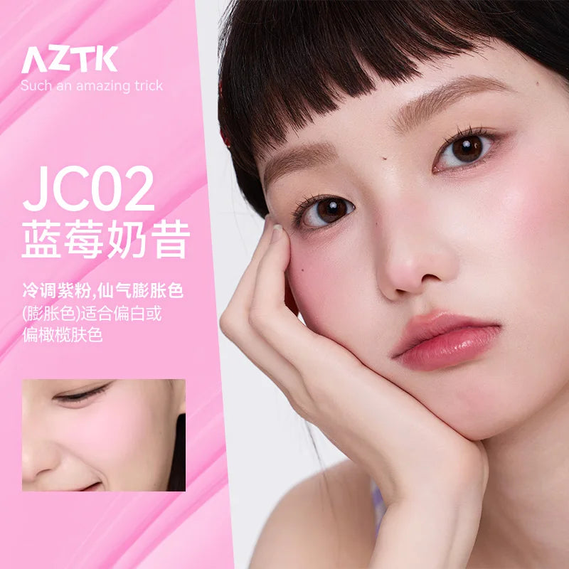 AZTK Jello Color Liquid Blush – 5ml, Water-to-Powder, Waterproof, Long-Lasting, Soft Matte Natural Flush, 7 Shades (JC01–JC07)
