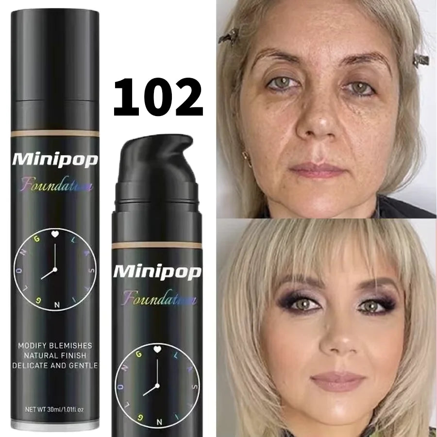 Liquid Foundation Cream – 30ml, CPNP Certified, Waterproof, Oil-Control, Brightening & Concealing, Korean Style, 3 Shades