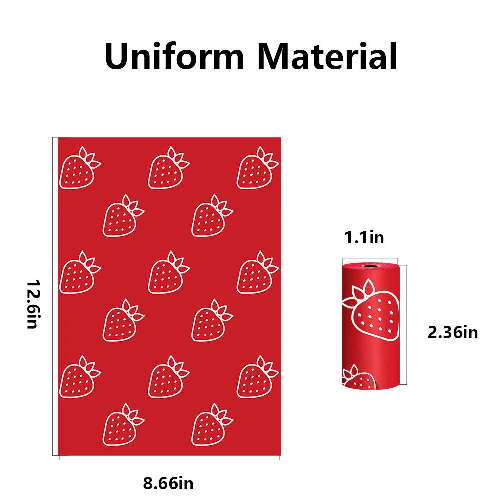 Degradable Dog Poop Bags, Strawberry Fragrance, 8 Rolls/120 Bags, 24 Rolls/360 Bags or 32 Rolls/480 Bags, Photodegradable