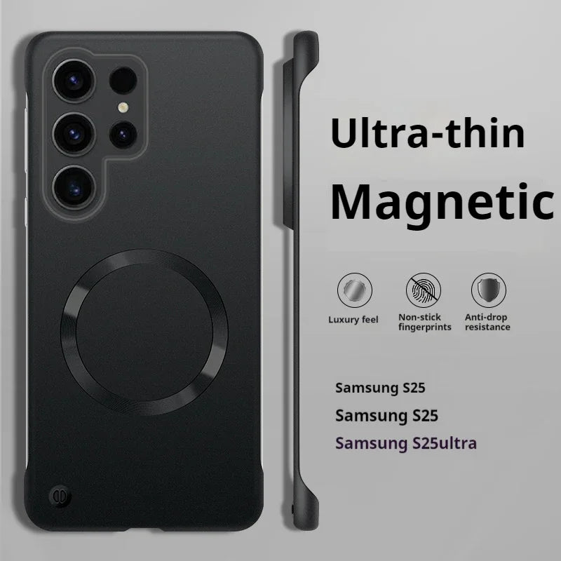Thin Frameless Ultra Thin Magnetic Phone Case for Samsung Galaxy S25 Ultra S25 S24 S23 S22 Plus PC Hard Protective Cooling Cover