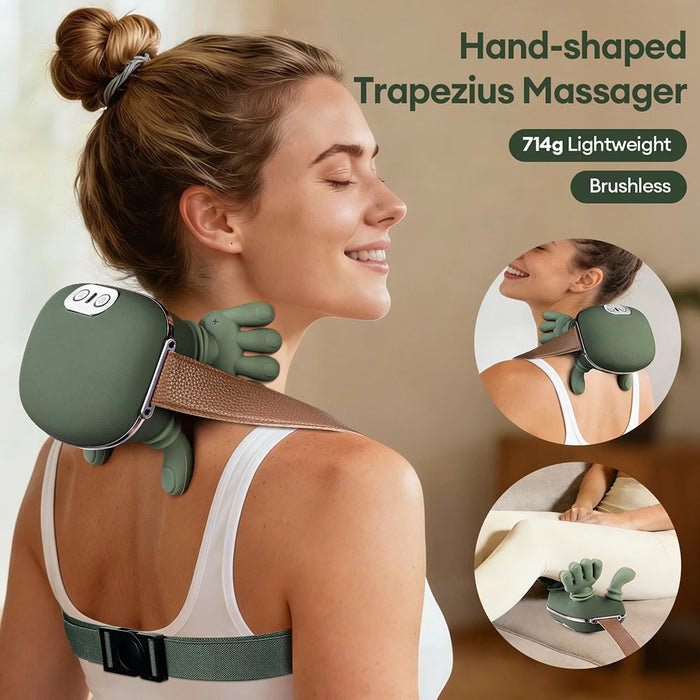 Foreverlily 4D Bionic Finger Wireless Neck & Shoulder Massage Shawl – Brushless Motor Kneading for Neck, Trapezius & Cervical