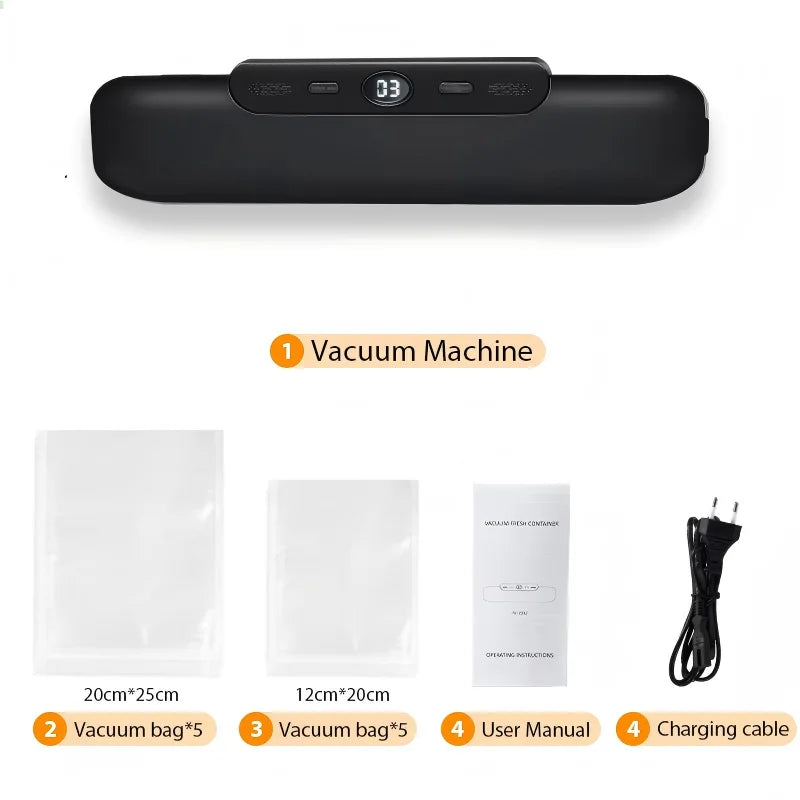 HOMEFISH Vacuum Sealing Machine – Compact Food Preservation & Compression Packaging, 220V EU, for Kitchen Use