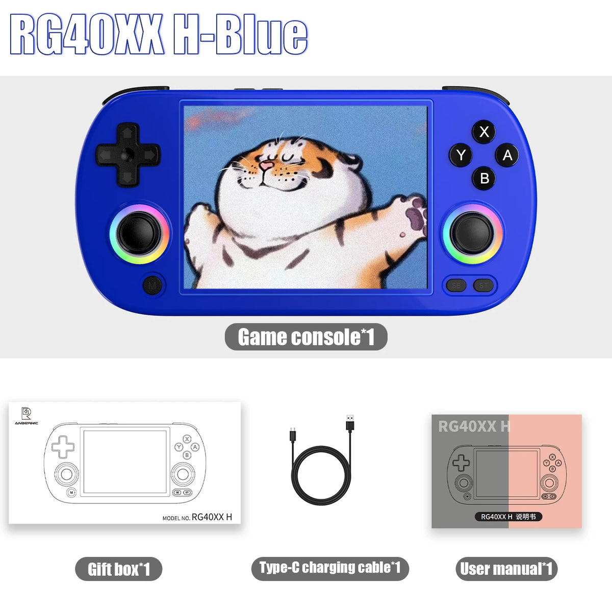 Anbernic RG40XX H Handheld Game Console – 4.0 IPS Screen, 5,000–11,000 Games, 64GB/128GB/256GB, RGB Joystick, HDMI, Bluetooth, Linux