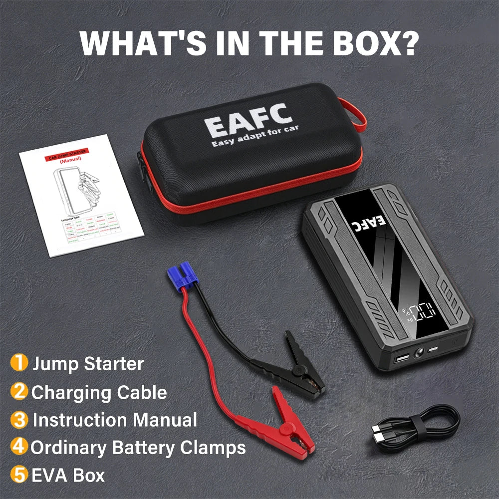 EAFC 1000A Car Jump Starter Power Bank Car Battery Starter 12V Auto Starting Device with LED Light For Auto Battery Booster