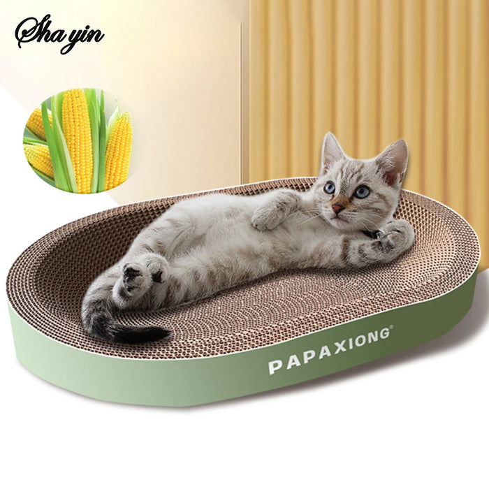Cardboard Cat Scratcher & Bed, Round 35cm or Oval 50cm, Thickened Durable, Chemical-Free, All Cat Sizes