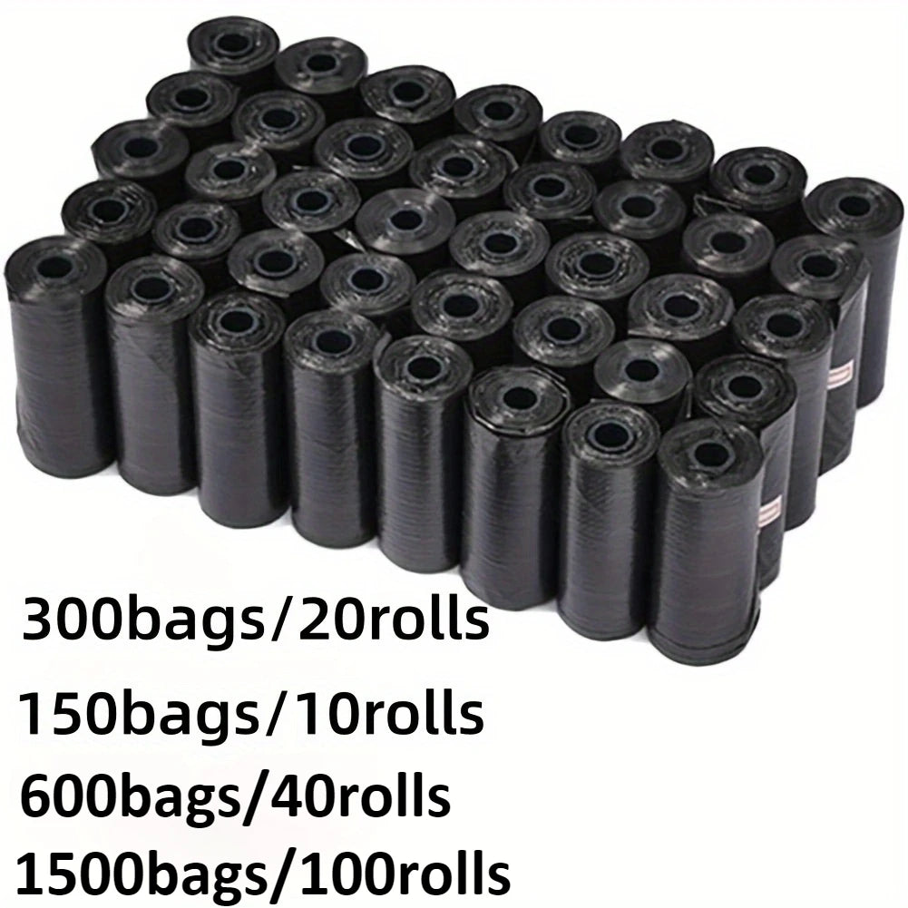 Dog Poop Bags, Durable & Leak-Proof, 10 Rolls/150 Bags, 20 Rolls/300 Bags, 40 Rolls/600 Bags or 100 Rolls/1500 Bags, Polyethylene
