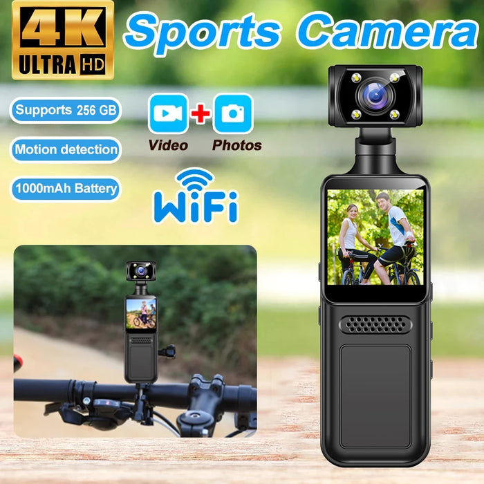 WiFi Mini Body Camera – 1080P HD, Night Vision, CMOS, Wearable Sport DV Camcorder, MicroSD up to 128GB, for Bike & Outdoor