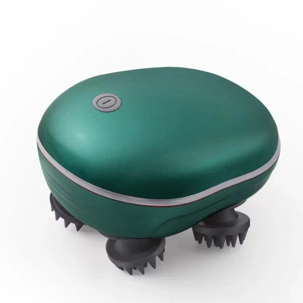 HOMEFISH 2-in-1 Electric Scalp Cleaner & Pet Massager – Deep Vibration Brush, Battery Powered, Rechargeable, Red / Green / White