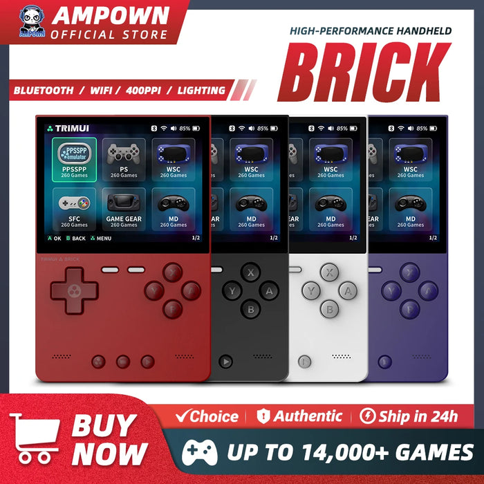 TRIMUI BRICK Handheld Game Console – 3.2 IPS Screen, 12,000–14,000+ Games, 64GB/128GB, RGB LED, Wi-Fi, Bluetooth, Linux, Metal Back Panel