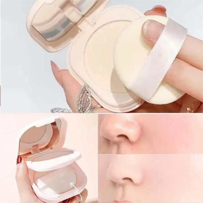 SAKSRAAR Loose Setting Powder with Mirror Compact – Oil-Controlling, Brightening, All Skin Types, Natural / Ivory White, 1 or 2 Pcs