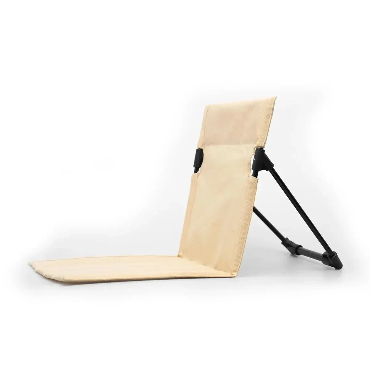 Foldable Camping Chair – Cushioned Backrest, Metal Frame, for Beach, Garden, Park & Picnic, Army Green/Black/Cream