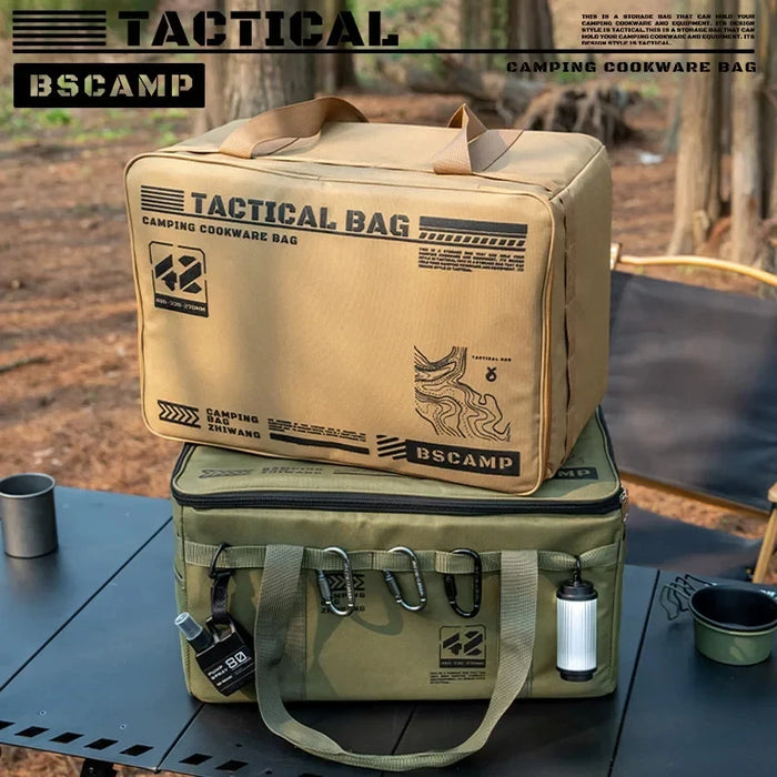 Tactical Camping Storage Bag – 30L or 42L, Insulated, Waterproof, Folding Box for Picnic & Field Equipment, Black/Green/Khaki/Tiger