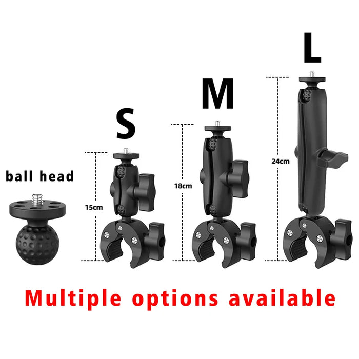 RG Quick Release Magic Arm & 360° Super Clamp Mount for GoPro & Action Cameras – Cycling & Motorcycle Compatible, S / M / L