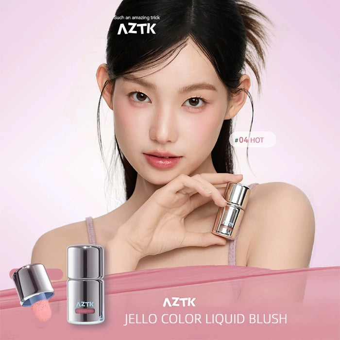 AZTK Jello Color Liquid Blush – 5ml, Water-to-Powder, Waterproof, Long-Lasting, Soft Matte Natural Flush, 7 Shades (JC01–JC07)