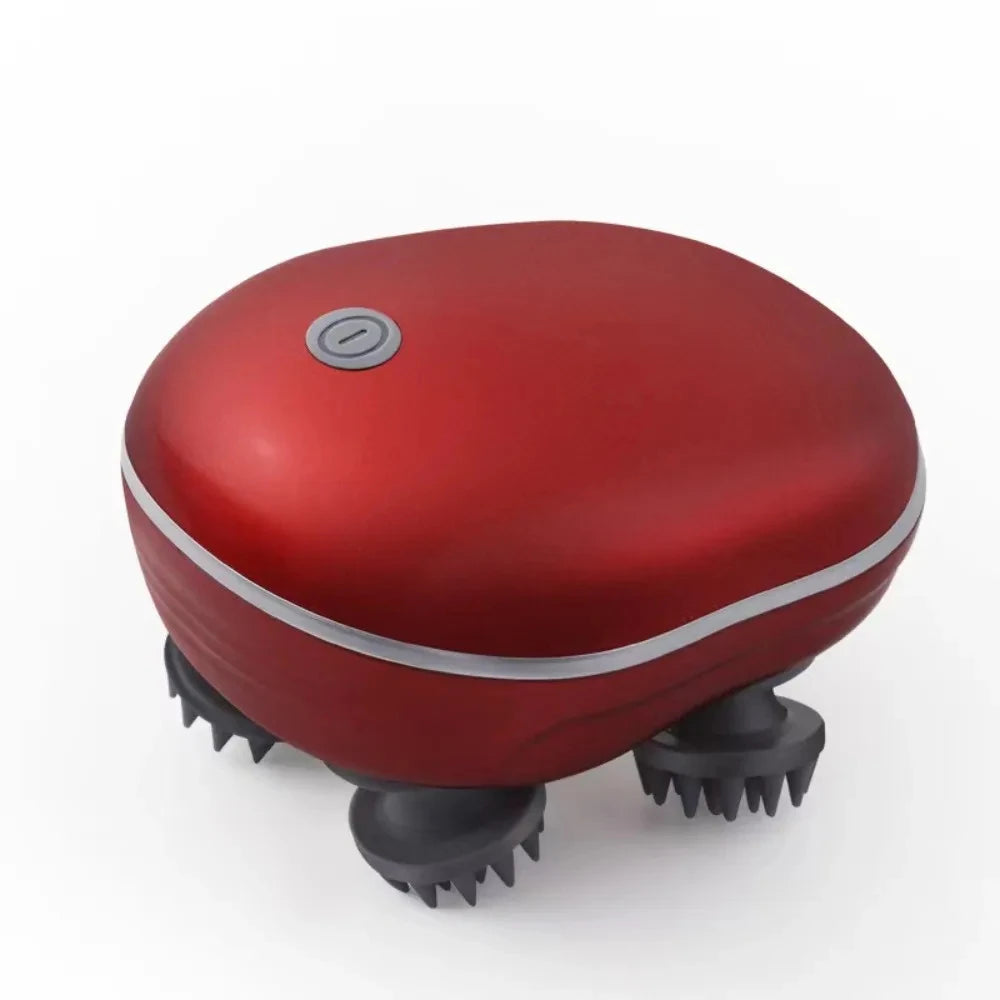 HOMEFISH 2-in-1 Electric Scalp Cleaner & Pet Massager – Deep Vibration Brush, Battery Powered, Rechargeable, Red / Green / White