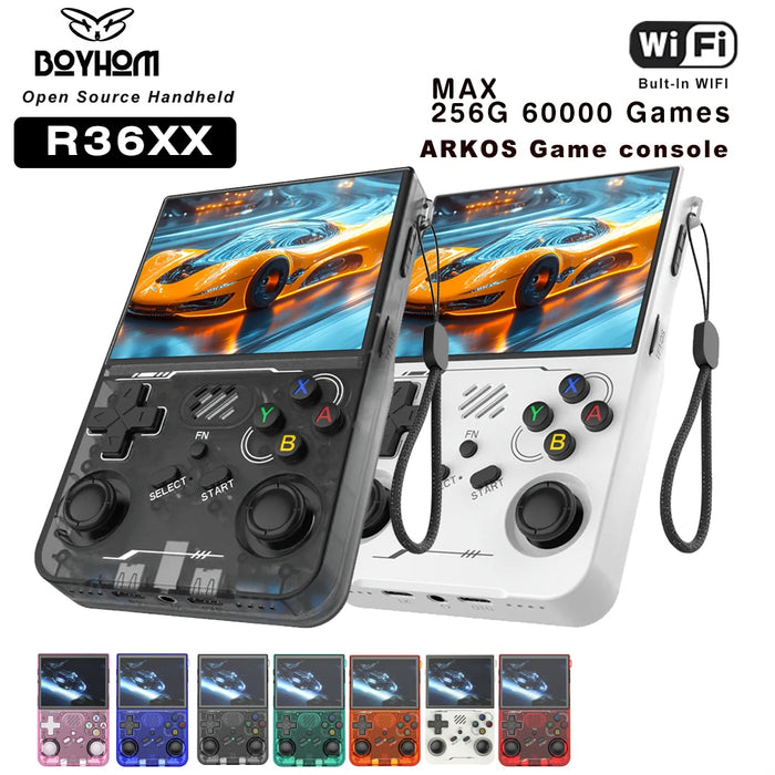 BOYHOM R36XX Retro Handheld Game Console – 3.5 IPS Screen, 15,000+ Games, 64GB/128GB/256GB, Wi-Fi, Linux ArkOS, PS1/PSP/N64/GBA