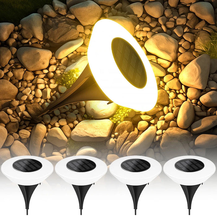 Solar Outdoor LED Lawn Lamp – 14 LED, IP65 Waterproof, 360° Lighting, Dimmable, Warm/White Light, 1PC or 4PC Pack, for Garden & Patio