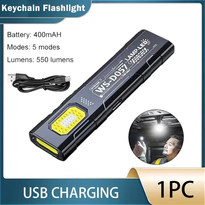Portable COB LED Work Light & Flashlight – USB Rechargeable, Magnetic, 180° Beam, Hanging Lantern, for Camping & Fishing, 1PC/2PC/3PC
