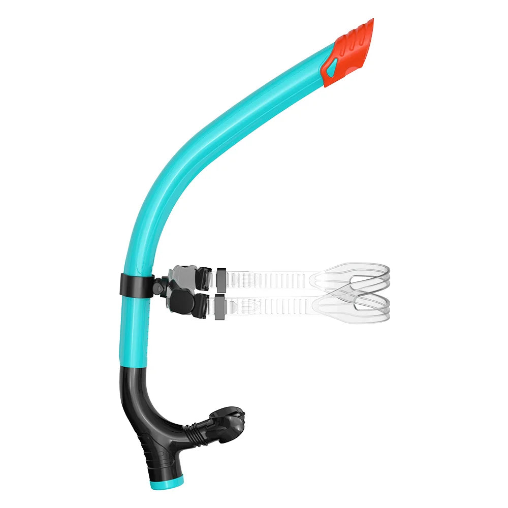 Original Center-Mount Swimmer's Snorkel for Lap Swimming and Swim Training Silicone Mouthpiece One-Way Purge Valve